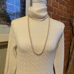 Tweeds 100% Cashmere Cable Knit Turtleneck Sweater Size S